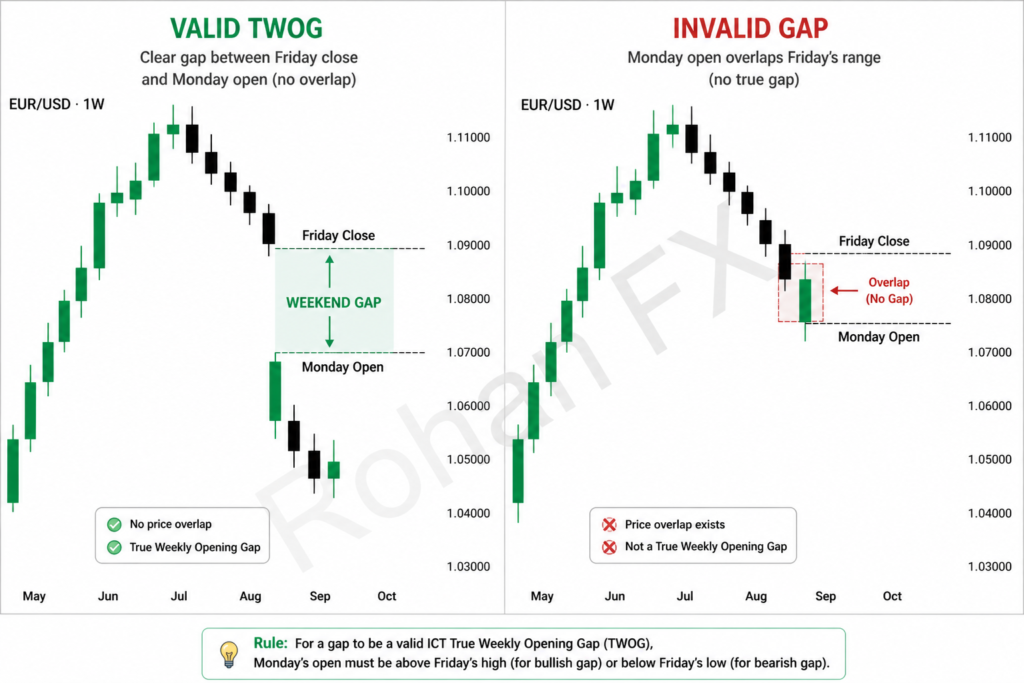  Valid ICT True Weekly Opening Gap vsinvalid